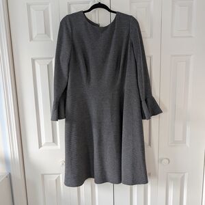 London Style Charcoal Long Sleeve Dress